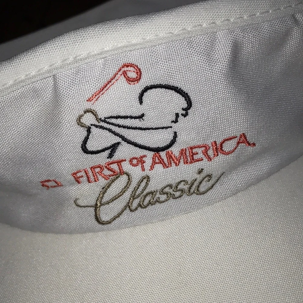 Vintage First of America Classic White Golf Visor
